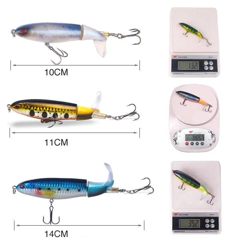1 Pcs 10cm/14cm Topwater Fishing Lure Whopper Popper Artificial Bait