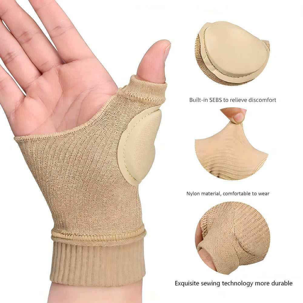 1 Pair of Breathable Thumb-Wrist Compression Arthritis Gloves with