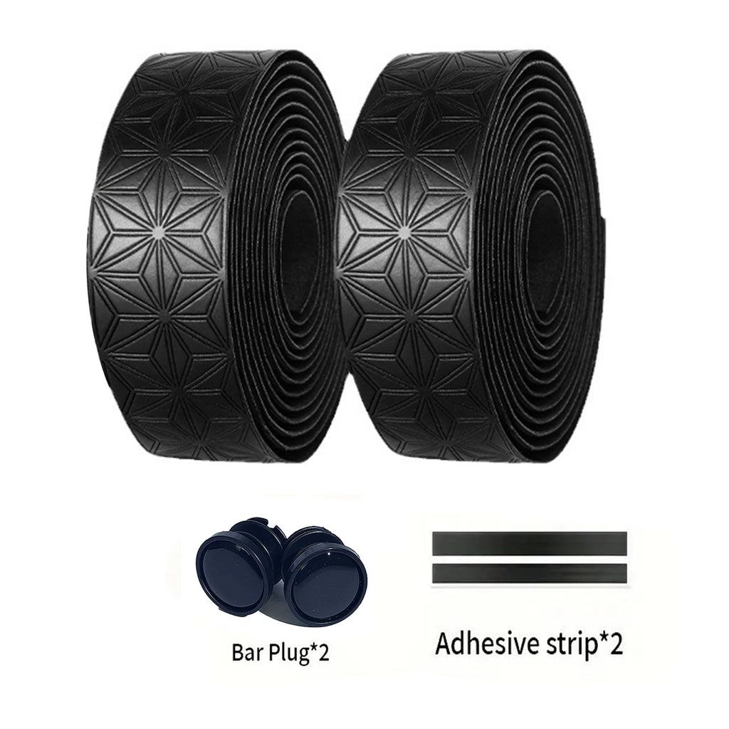 1 Pair Anti-Slip Road Bike Handlebar Tape PU Shock Handle Bar Tape w/