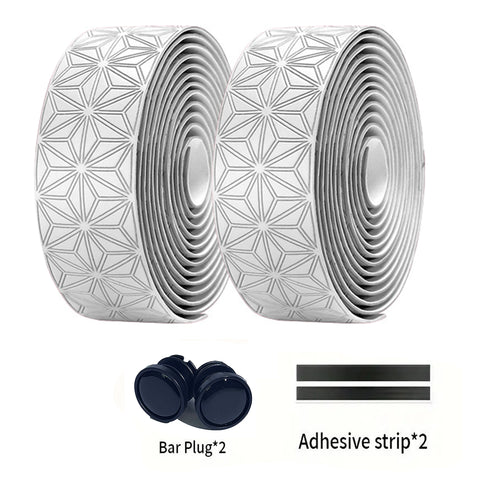 1 Pair Anti-Slip Road Bike Handlebar Tape PU Shock Handle Bar Tape w/