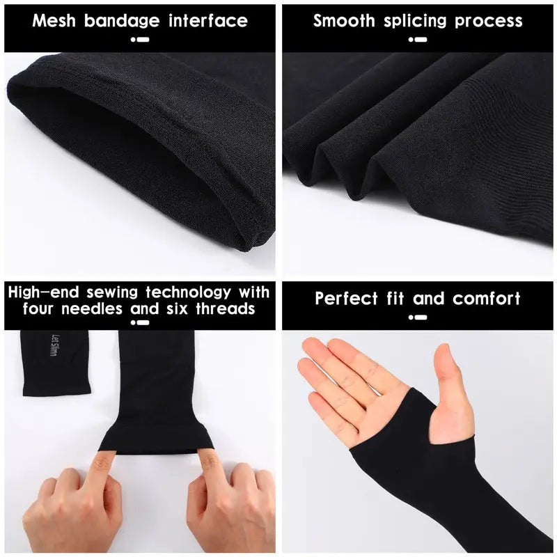 1 Pair Summer Finger Sleeve Ice Cool Wearing High Elastic Elbow Spring