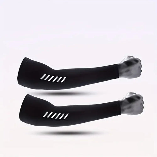 1 Pair Men's Lightweight Breathable Cooling Sports Sleeves Ice Silk
