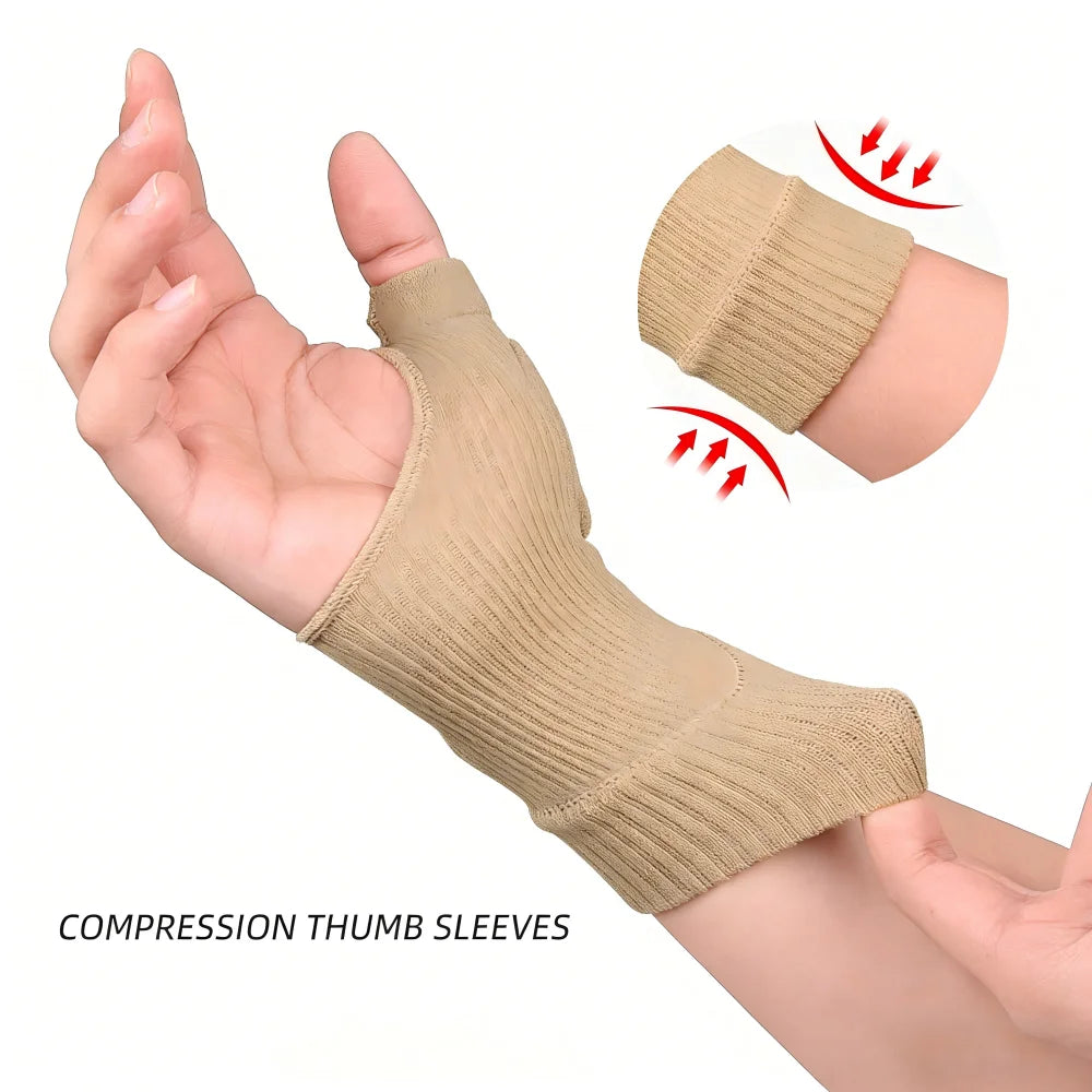 1 Pair of Breathable Thumb-Wrist Compression Arthritis Gloves with