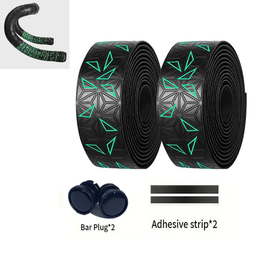 1 Pair Anti-Slip Road Bike Handlebar Tape PU Shock Handle Bar Tape w/