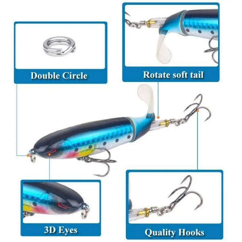 1 Pcs 10cm/14cm Topwater Fishing Lure Whopper Popper Artificial Bait
