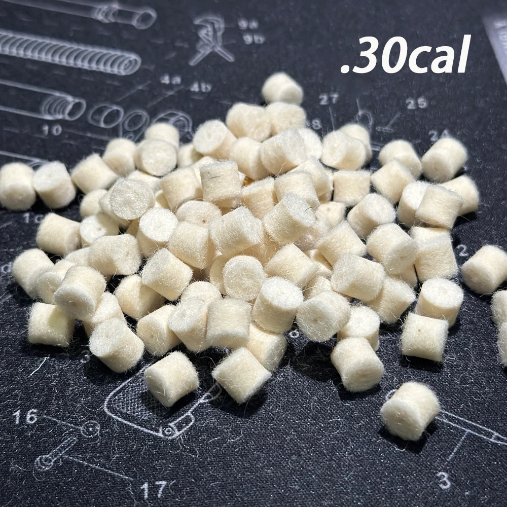 .22cal .30cal 9mm 100pcs Wool Felt Polishing Pad Mop With Hole Spear