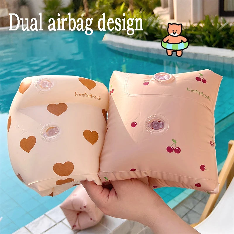 1 pair  Cartoon printing Swimming Arm Floaties， Inflatable Swim Arm