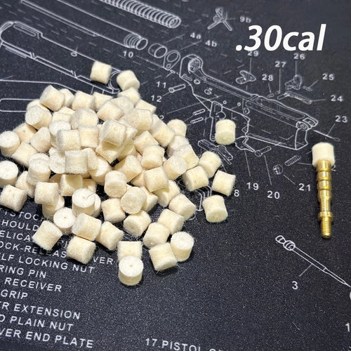 .22cal .30cal 9mm 100pcs Wool Felt Polishing Pad Mop With Hole Spear