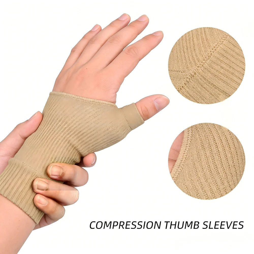 1 Pair of Breathable Thumb-Wrist Compression Arthritis Gloves with