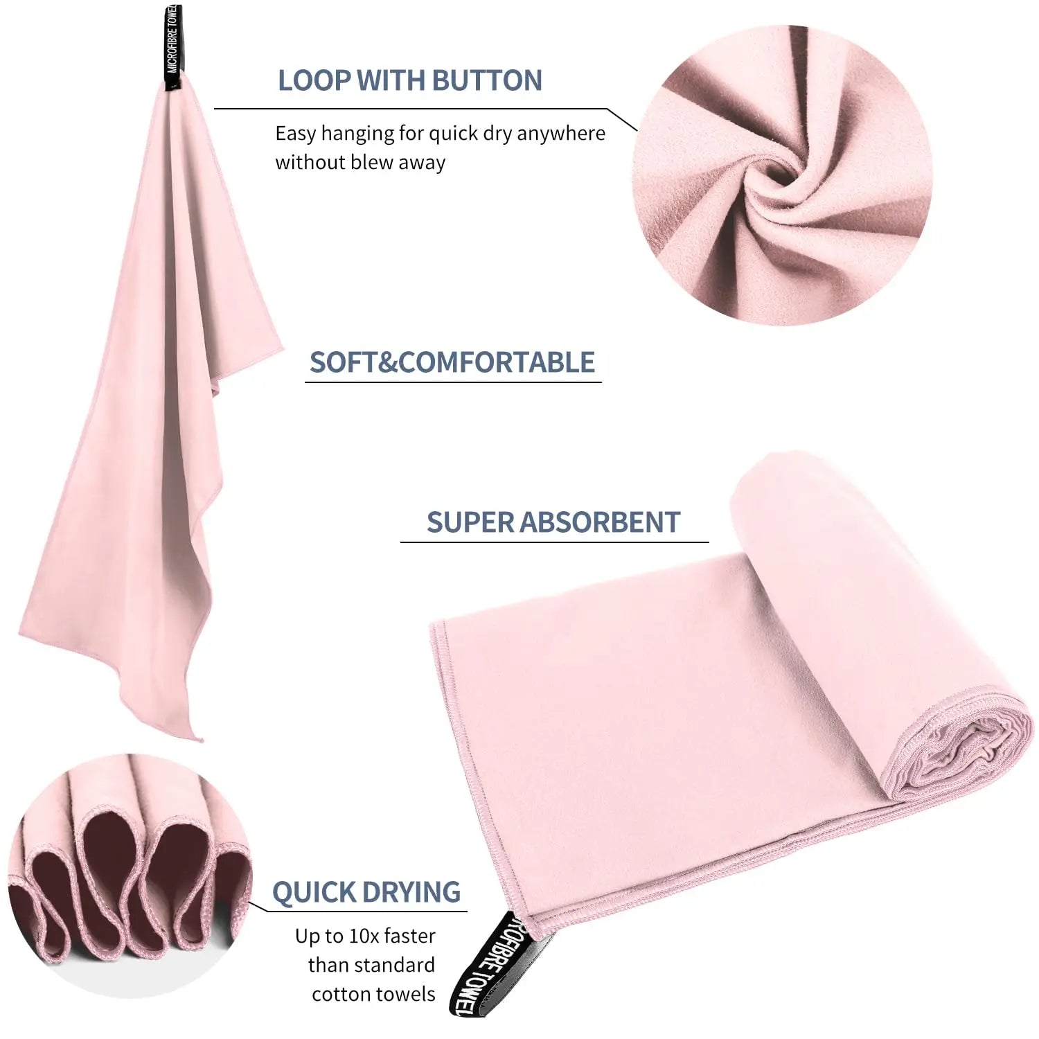 1 Pcs Microfiber Towel Sports Quick-Drying Super Absorbent Camping