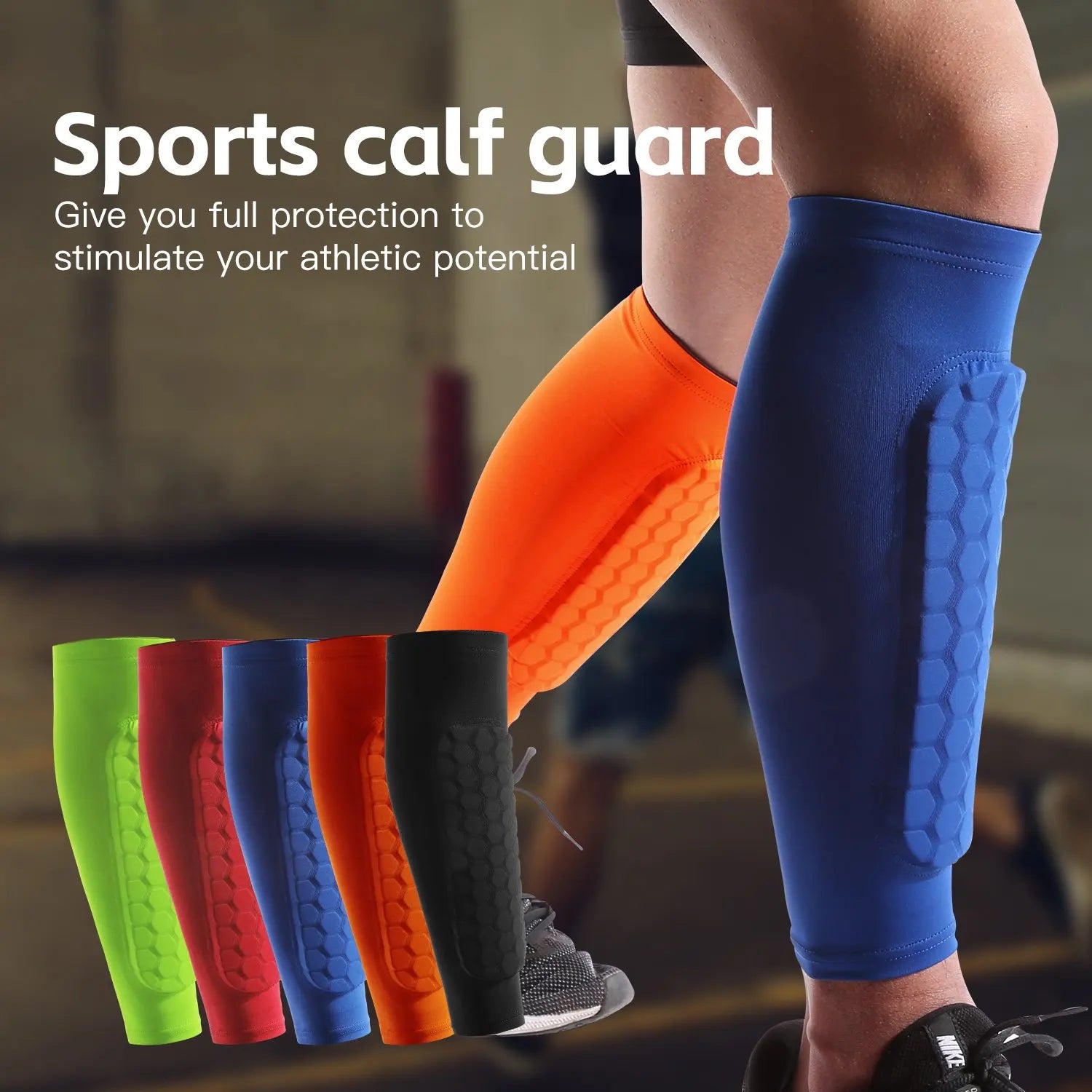 1 PC Leg Sleeves Shin Guards Shockproof Honeycomb Nylon Support Sock