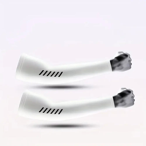 1 Pair Men's Lightweight Breathable Cooling Sports Sleeves Ice Silk