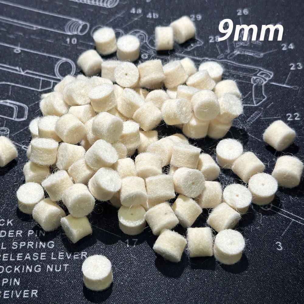 .22cal .30cal 9mm 100pcs Wool Felt Polishing Pad Mop With Hole Spear