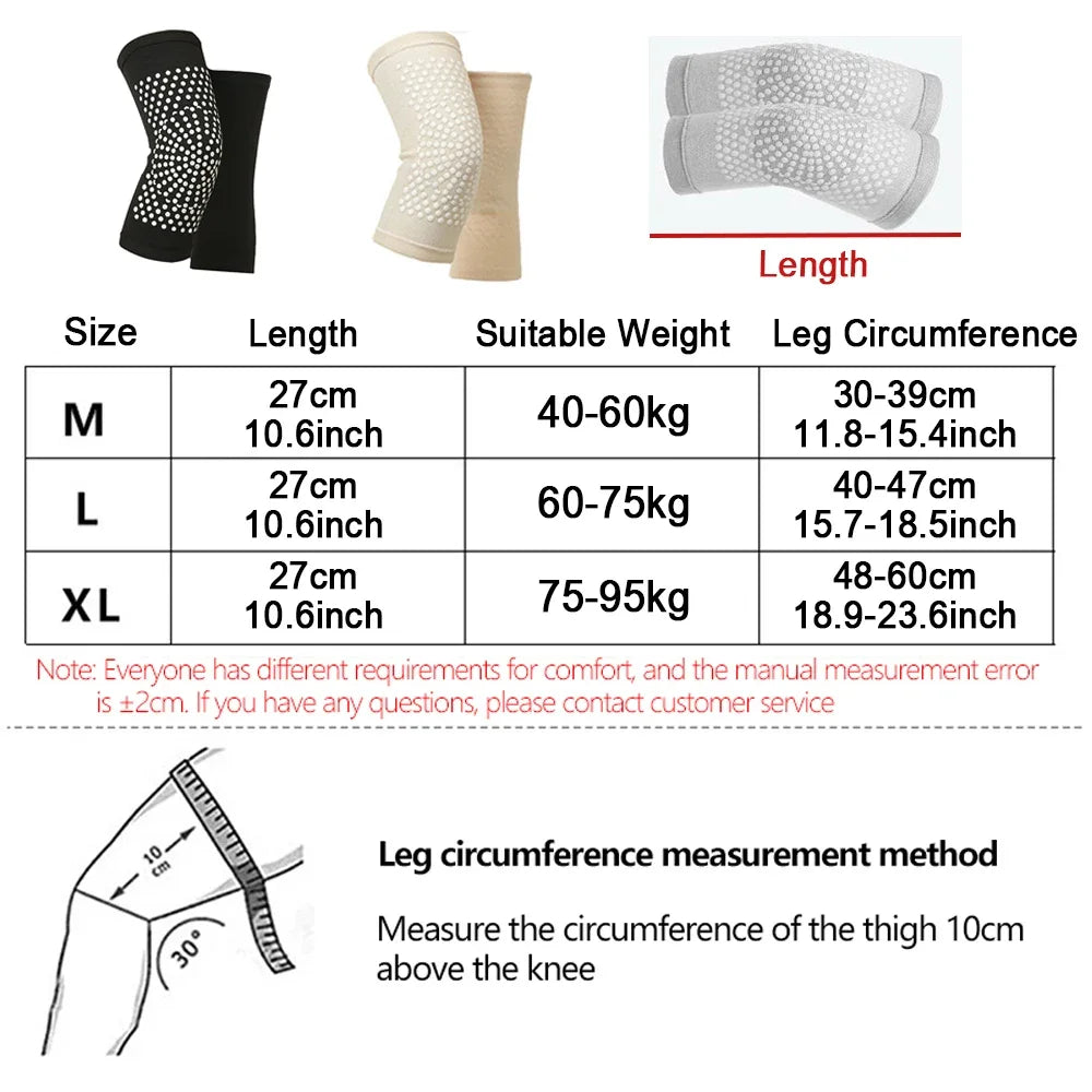 1 Pair Self Heating Support Knee Pads Knee Brace Warm for Arthritis