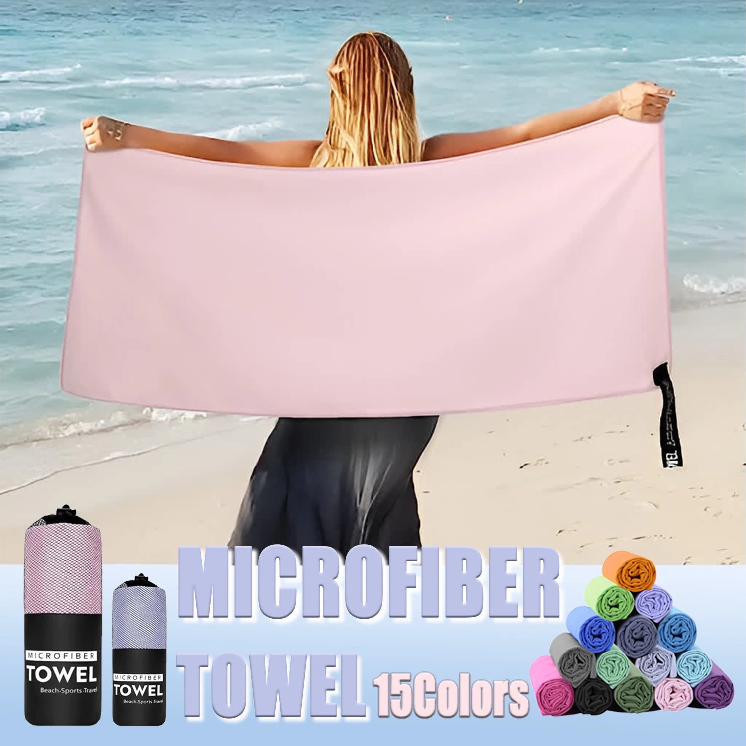 1 Pcs Microfiber Towel Sports Quick-Drying Super Absorbent Camping