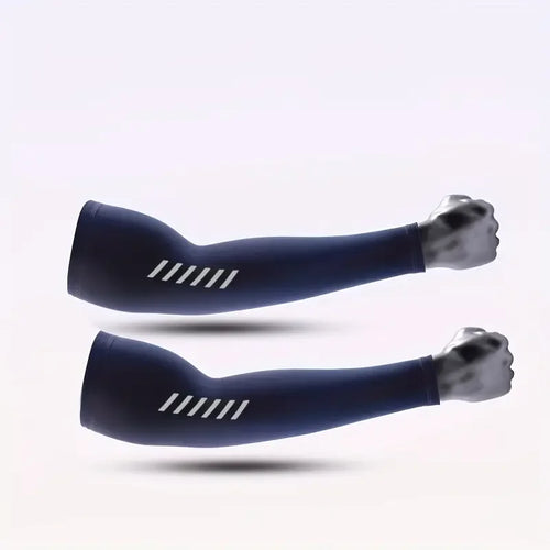 1 Pair Men's Lightweight Breathable Cooling Sports Sleeves Ice Silk