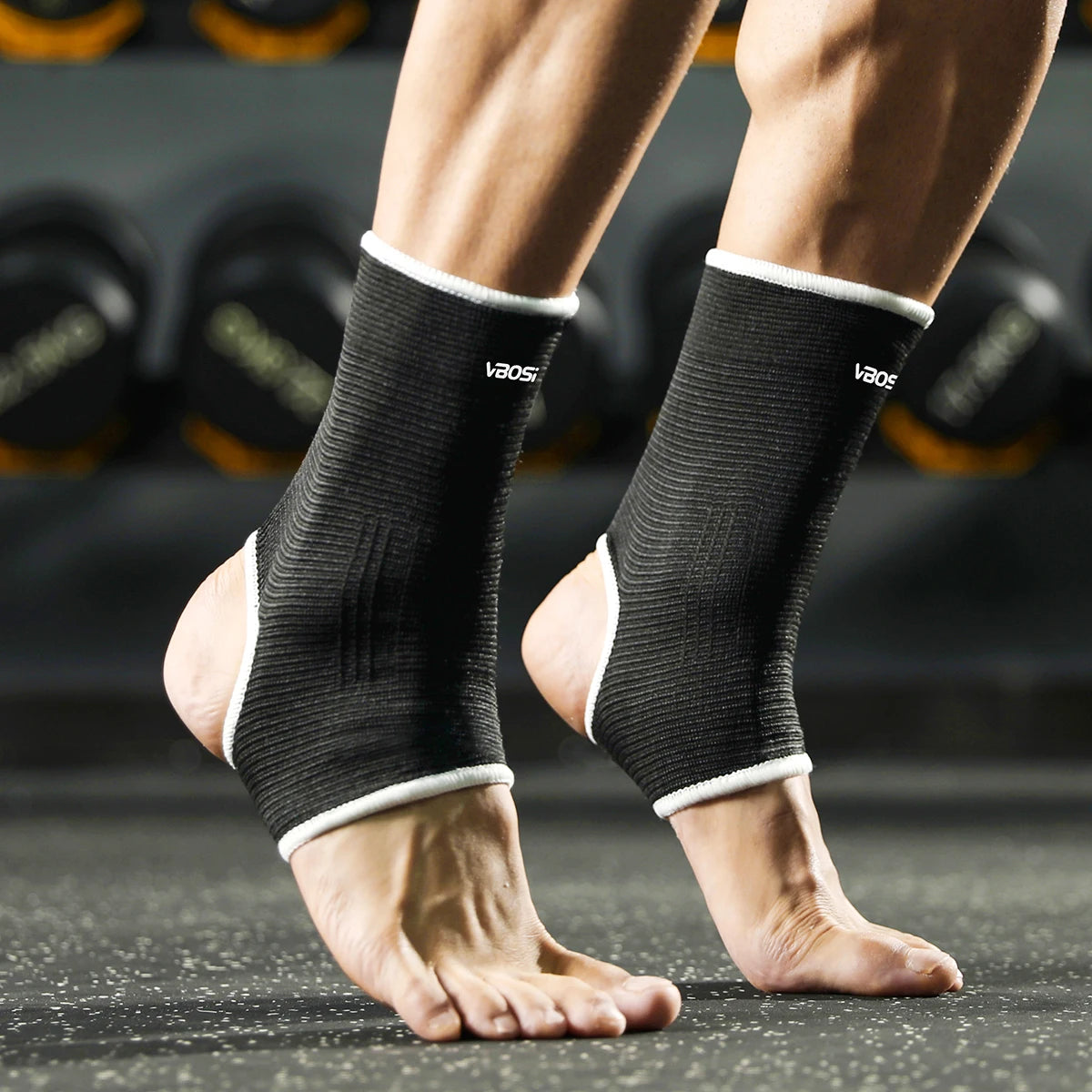 1 Pair One Size Elastic Breathable Ankle Support Sleves for Running