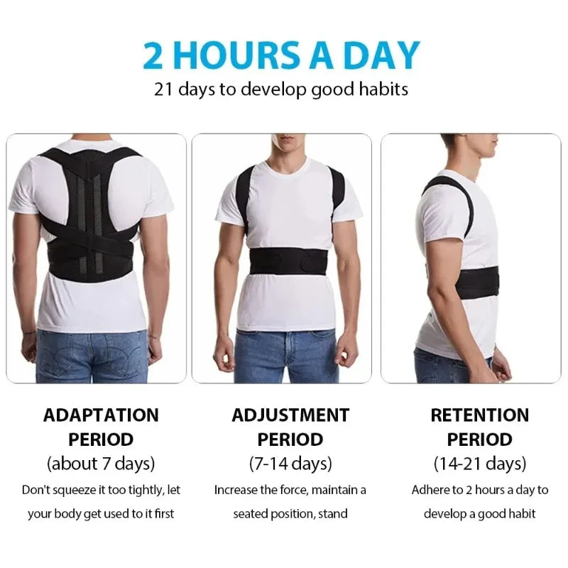 1 Reinforced Belt Lumbar Column Posture Corrector Vest Adjustable Back
