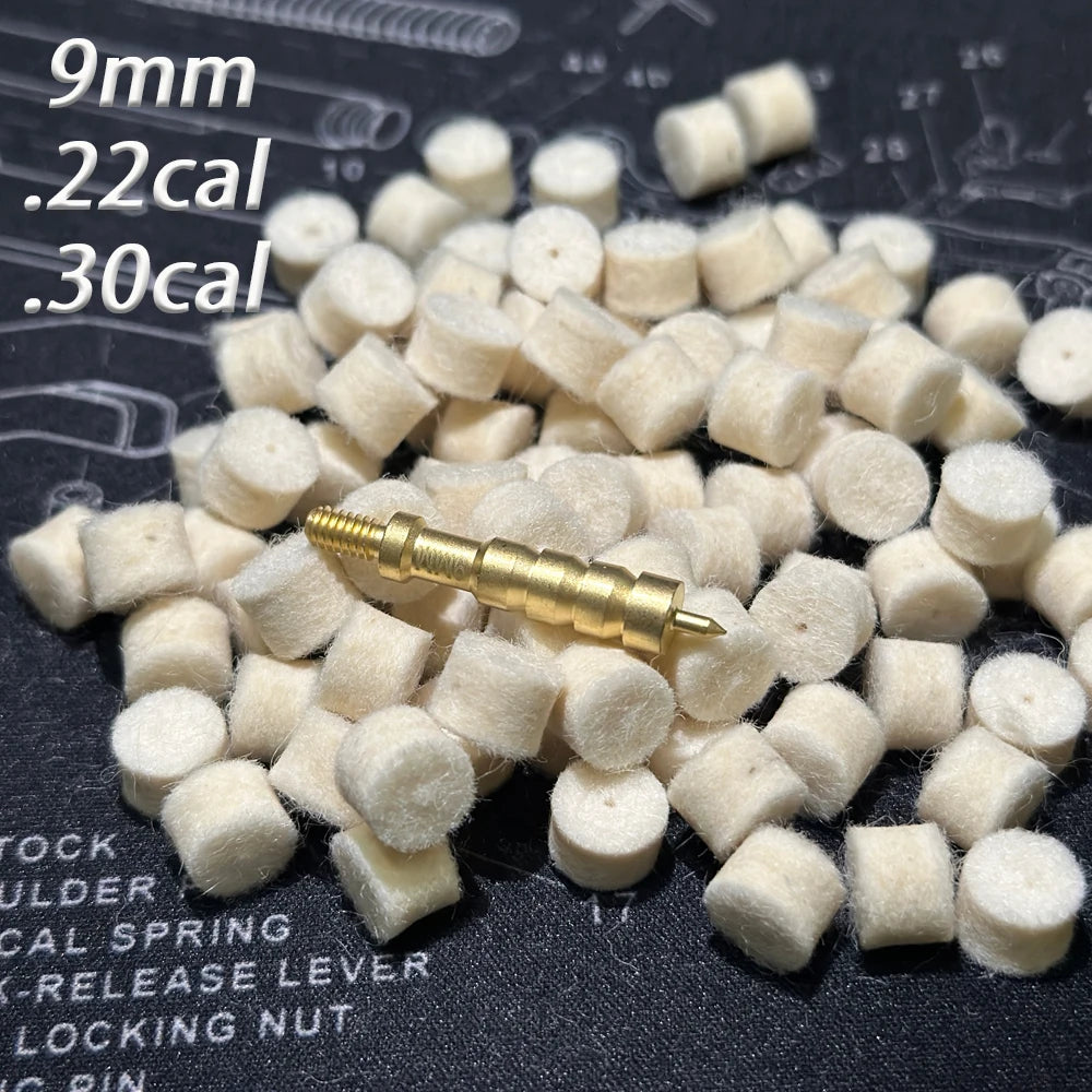 .22cal .30cal 9mm 100pcs Wool Felt Polishing Pad Mop With Hole Spear